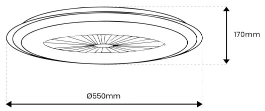 LED Stmievateľné stropné svietidlo s ventilátorom ARIA LED/38W/230V čierna/biela +DO