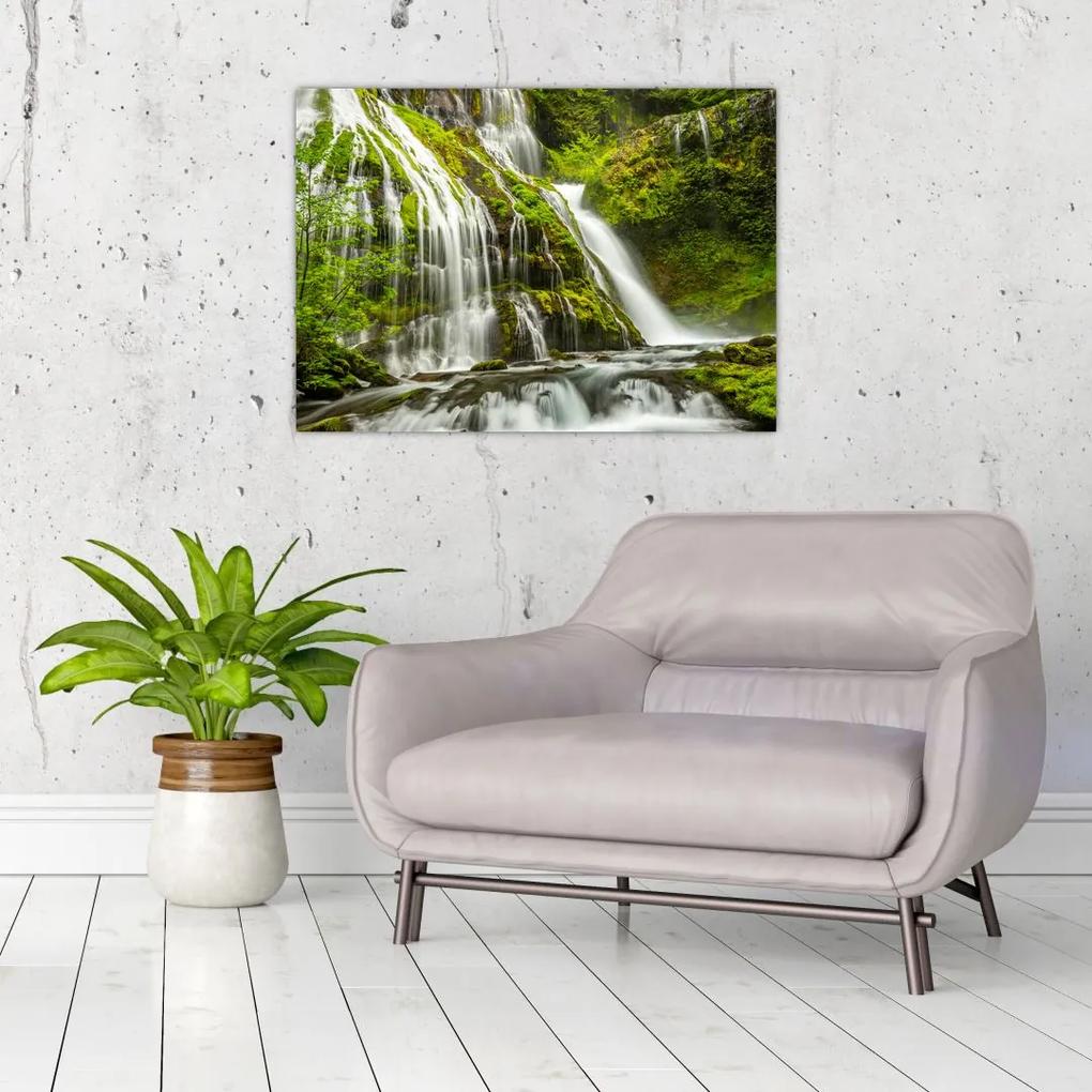 Sklenený obraz - Vodopád, Wind River Valley (70x50 cm)