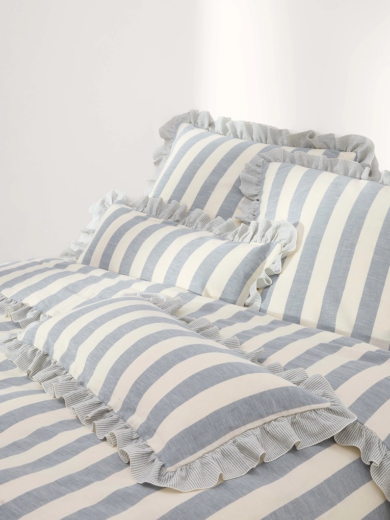 Obliečka na paplón z ľanu a bavlny's volánmi Posie