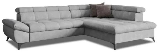 Rozkladacia rohová sedacia súprava do L MARANO pravá sivá