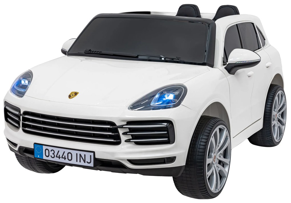 RAMIZ Elektrická autíčko Porsche Cayenne S - biele - 4x25W- BATÉRIA - 12V7Ah - 2024
