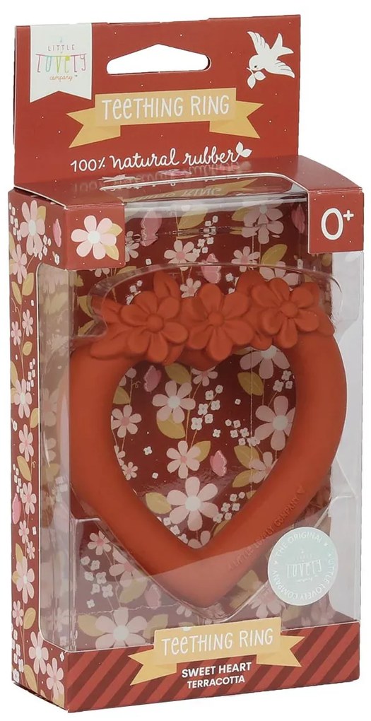 A Little Lovely Company - hryzadielko z kaučuku - terakotové srdce