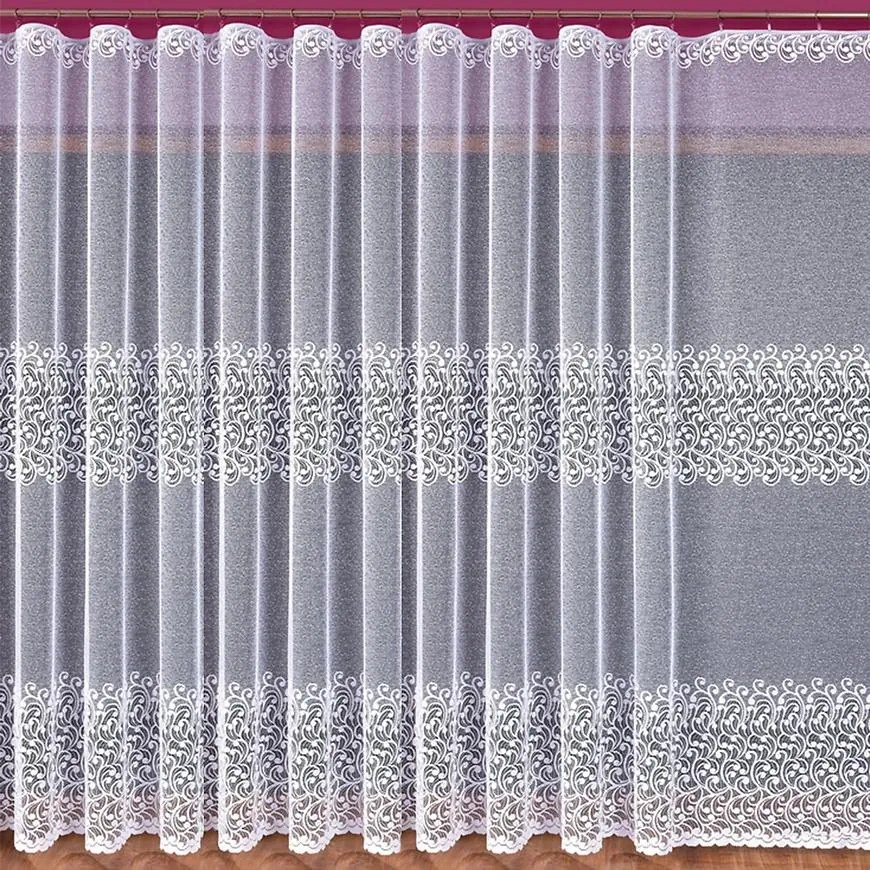 Žakarová záclona 660/D43/250 biely. Tovar na mieru