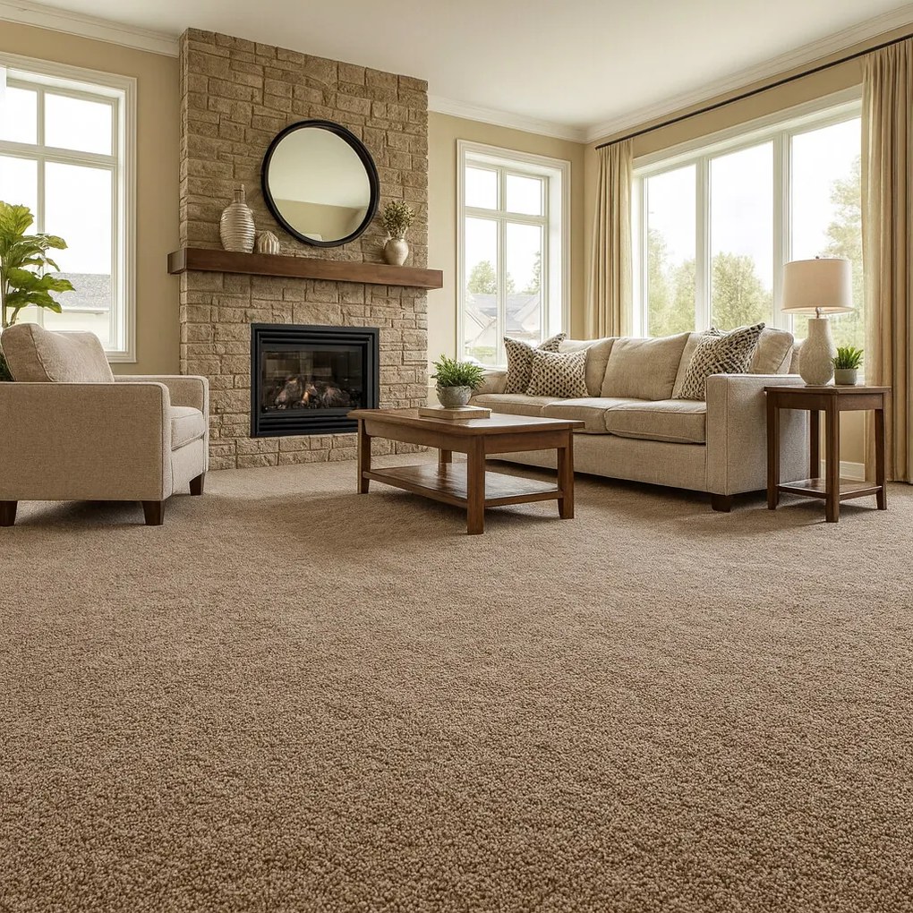 ITC, Metrážny koberec Sweet 92 hnedý, na mieru, šíře 4m, hnedá, filc, obývacia izba