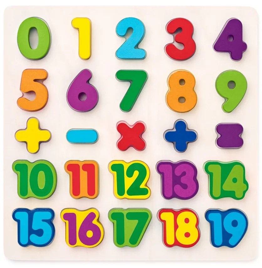 Woody Puzzle na doske Číslice