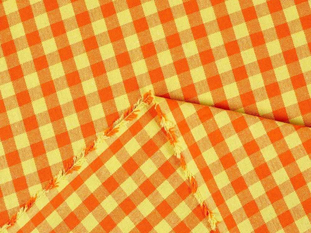 Biante Bavlnený behúň na stôl Olivia OL-006 Oranžovo-žltá kocka malá 20x140 cm