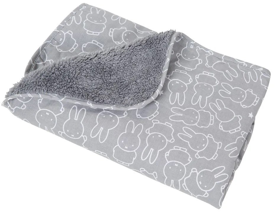 Sivá detská deka z mikroplyšu 80x80 cm Miffy – Roba