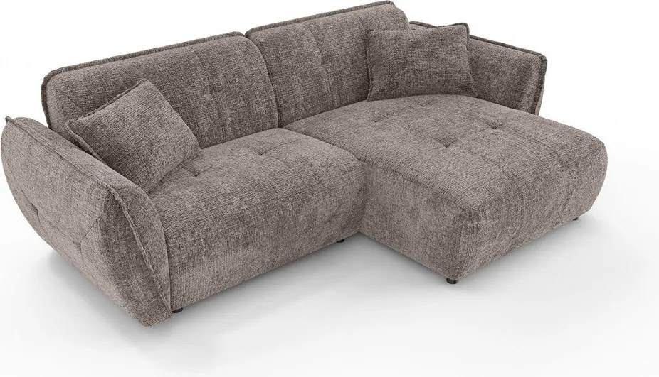 Taupe ženilková rohová pohovka (pravý roh/s leňoškou) Nelia – Ropez