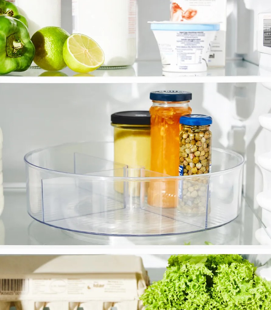 Otočný organizér LAZY SUSAN Rotho - s priehradkami, 7 cm/pr. 28,5 cm