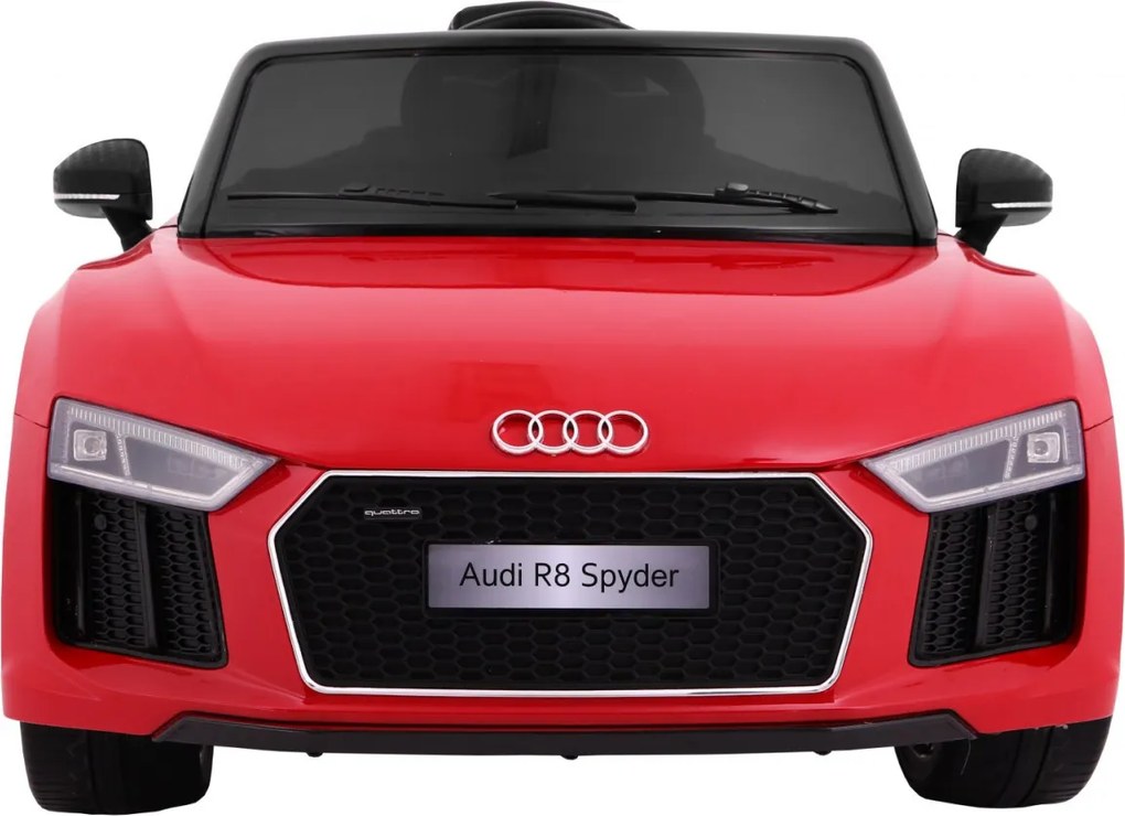 Ramiz Audi R8 Spyder batéria červená + diaľkové ovládanie + EVA + pomalý štart + rádio MP3 + LED