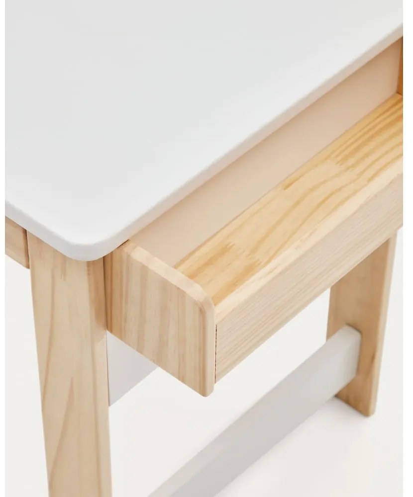 Detský písací stôl s bielou doskou 40x77 cm Serwa – Kave Home