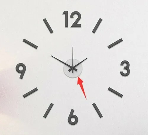 Nástenné nalepovacie hodiny Galant 60 cm, strieborná
