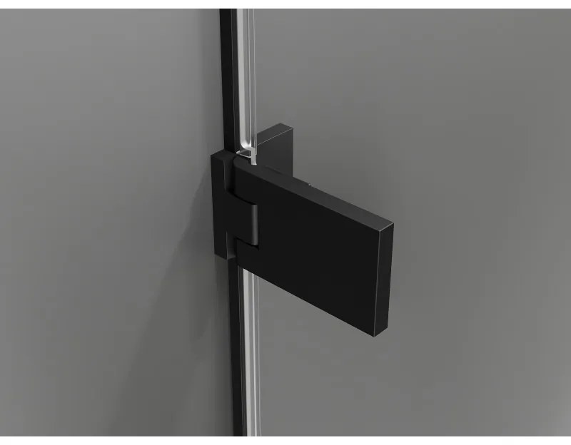 Mexen Lunar-F Duo, Skladací sprchový kút 100 x 95 cm, 8mm číre sklo, čierny profil, 836-100L-095P-70-00