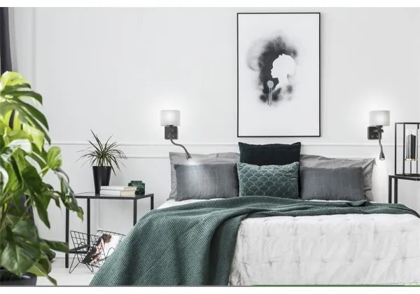 LED Flexibilné svietidlo POLO 1xE27/40W+LED/2W 230V čierna