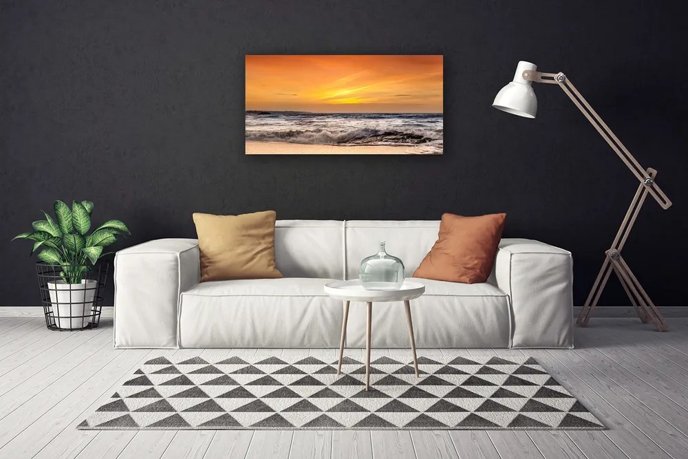 Obraz Canvas More slnko vlny krajina 140x70 cm