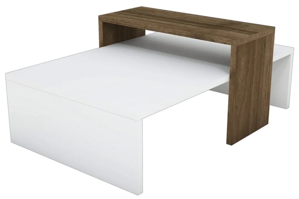Konferenčný stolík Glow biely/orech