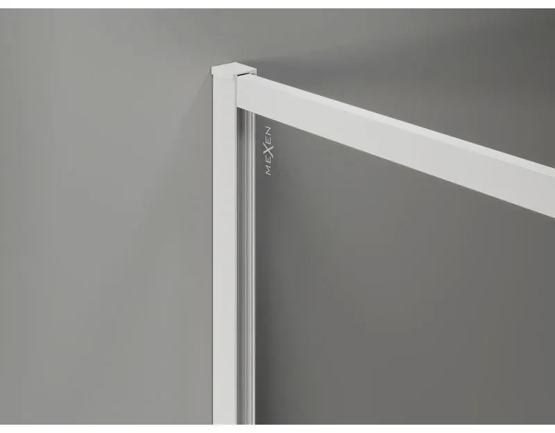 Mexen Kioto-F, sprchová zástena s rámom 95 x 202 cm, 8 mm číre sklo, biely profil, 800-095-104-20-00