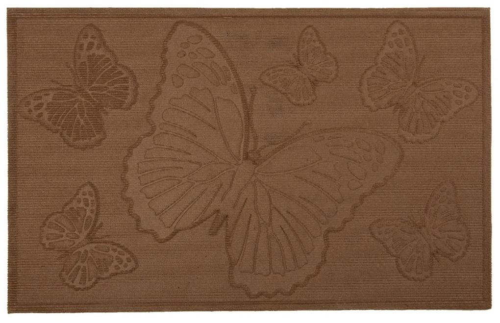 Hnedá rohožka s motýľom - 75*45*1 cm