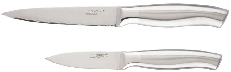 ERNESTO®  Nôž z damascénskej ocele (nože na zeleninu s rukoväťou z ušľachtilej ocele, 2-dielna súprava)  (100339029)