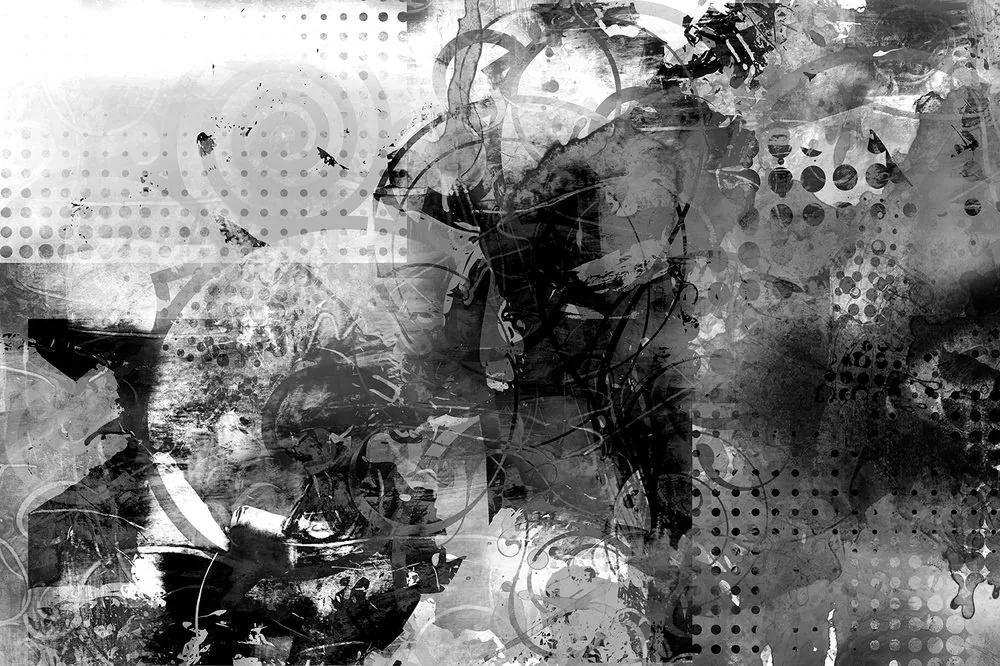 Tapeta grafická čiernobiela maľba - 450x300