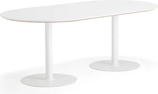 Stôl METRIC, ovál, 2000x1000x720 mm, biela