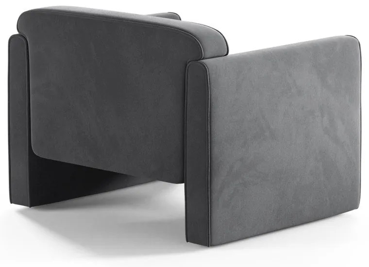Sivé zamatové kreslo Abby – Micadoni
