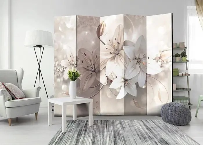 Paraván - Diamond Lilies II [Room Dividers] Veľkosť: 225x172, Verzia: Obojstranný