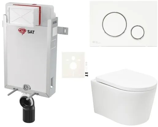 Závesný wc set SAT BREVIS na zamurovanie vírové splachování SIKOSZBRTOR70