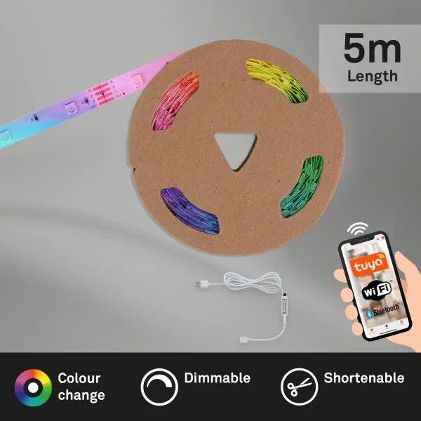 Brilo - LED RGBW Stmievateľný pásik 6,6m LED/7,5W/USB Tuya