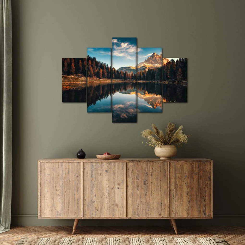 Obraz - Alpy, Taliansko, Dolomity, Lago Antorno (150x105 cm)