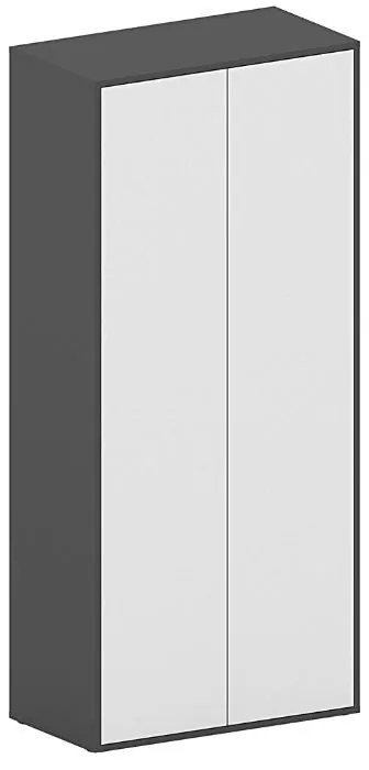 Kancelárska policová skriňa FUTURE, 850 x 450 x 1900 mm, biela/grafitová