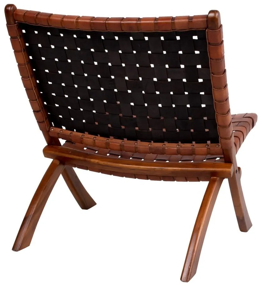 Skladacia stolička z teakového dreva a kože House Nordic Montana