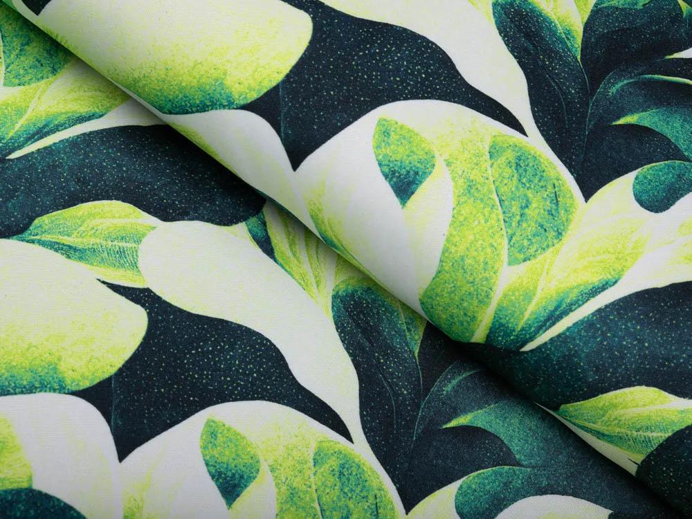 Biante Dekoračná obliečka na vankúš Rongo RGP-505 Veľké zelené listy 50 x 50 cm