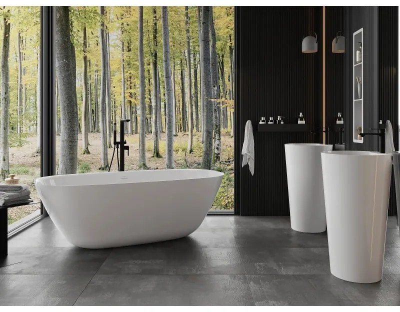 Mexen Como, voľne stojaca vaňa z konglomerátu 150 x 82 cm, biela lesklá, 57311508210