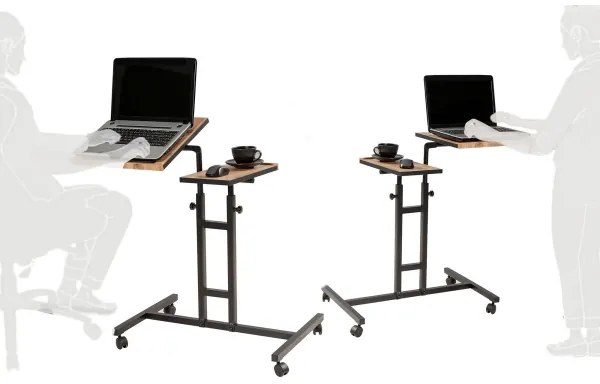 Polohovateľný stôl GLEN 87x67 cm hnedá/čierna