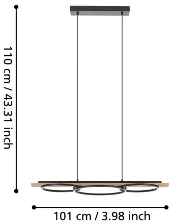 Eglo 901714-LED Stmievateľný luster BOYAL 2xLED/12,5W/230V+LED/15,5W béžová/čierna