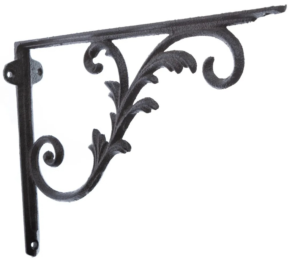 Liatinová konzola pod poličku Mensola čierna, 20 x 27 cm