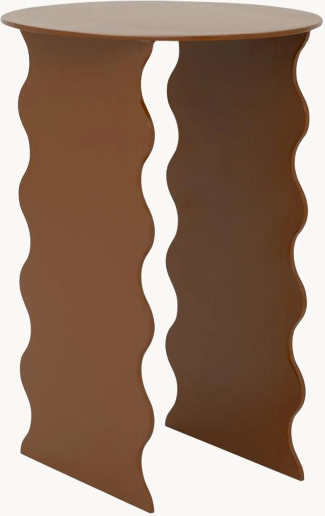 Okrúhly kovový pomocný stolík Wavy