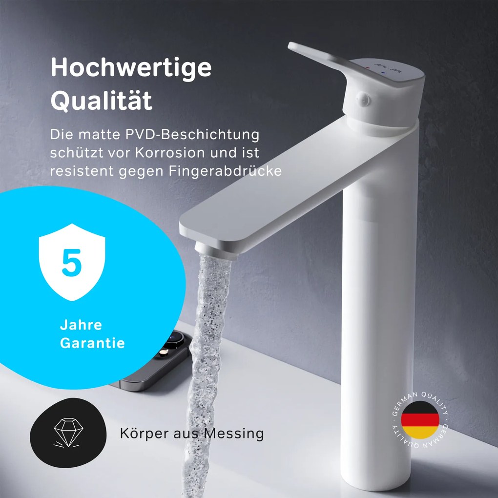 Umývadlová batéria AM.PM X-Joy FXA92033 vysoká, biela