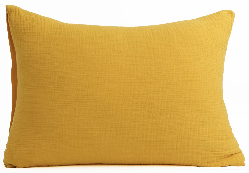 Mušelínová obliečka na vankúš 70 × 90 cm - Alexia horčicová