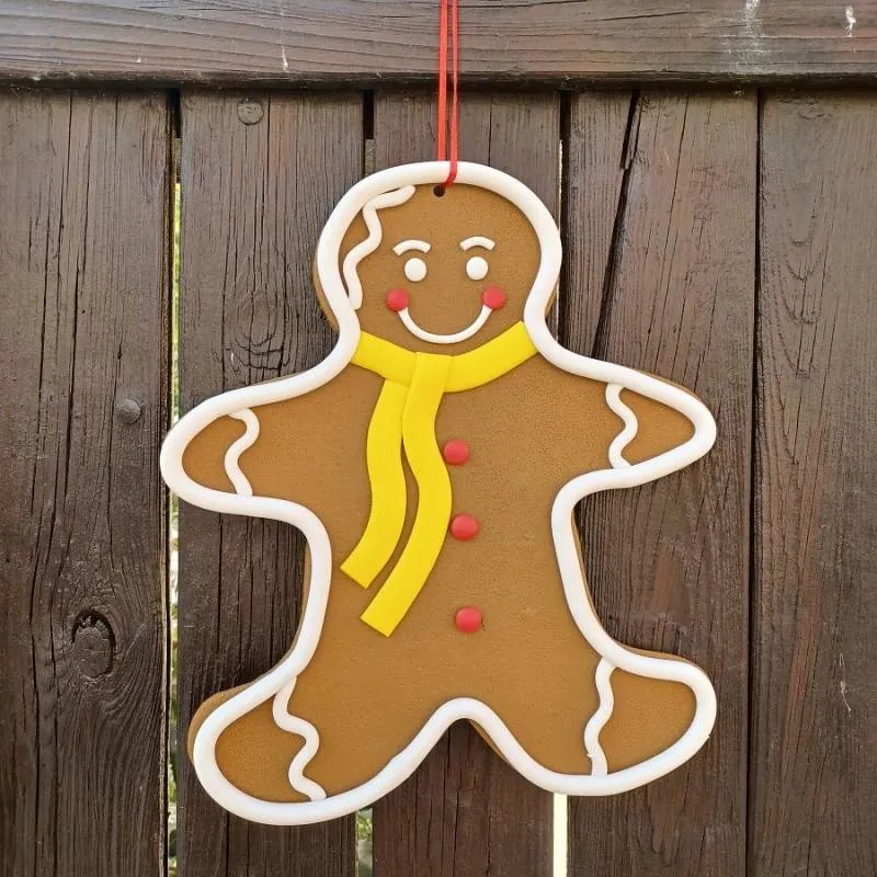 DECOLED Perníkový panáčik, priemer 26,5 x 31 cm, žltá šatka