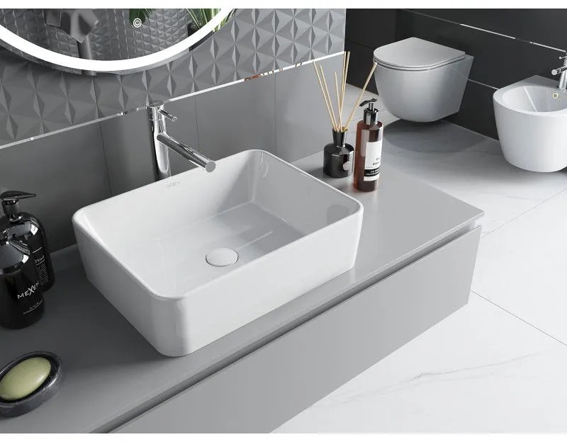 Mexen Catia, umývadlo na dosku 48x37x14 cm, biela, 21314800