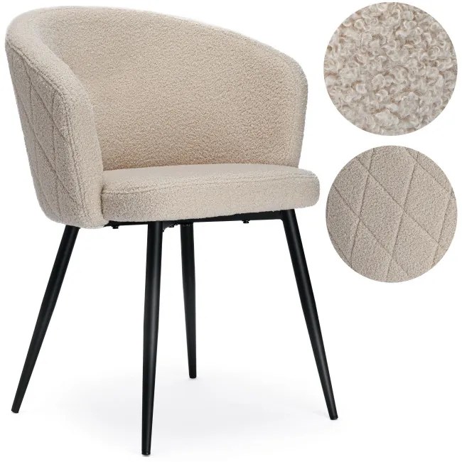 Jedálenská stolička HAMPTON teddy boucle, béžová