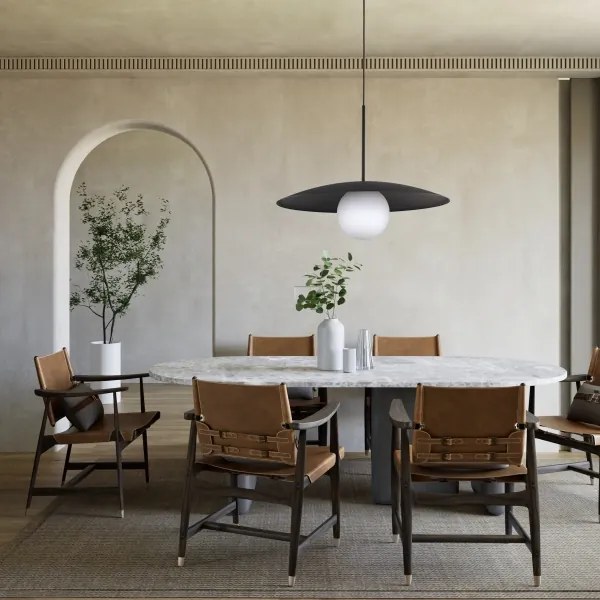 Luster na lanku SLATE 1xE27/15W/230V pr. 65 cm čierna