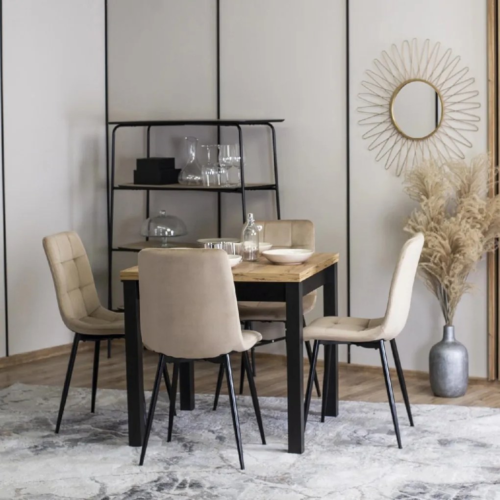 PROXIMA.store - Čalúnená jedálenska stolička PERU FARBA: tyrkysová, FARBA NÔH: čierna