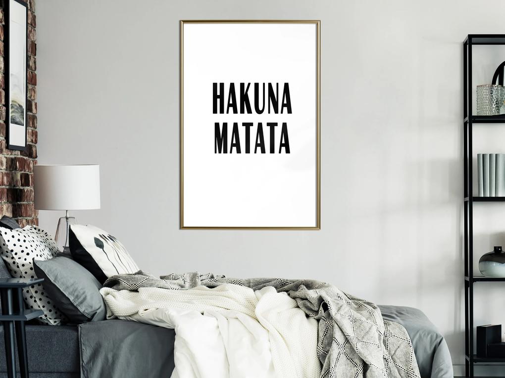 Artgeist Plagát - Hakuna Matata [Poster] Veľkosť: 20x30, Verzia: Čierny rám s passe-partout