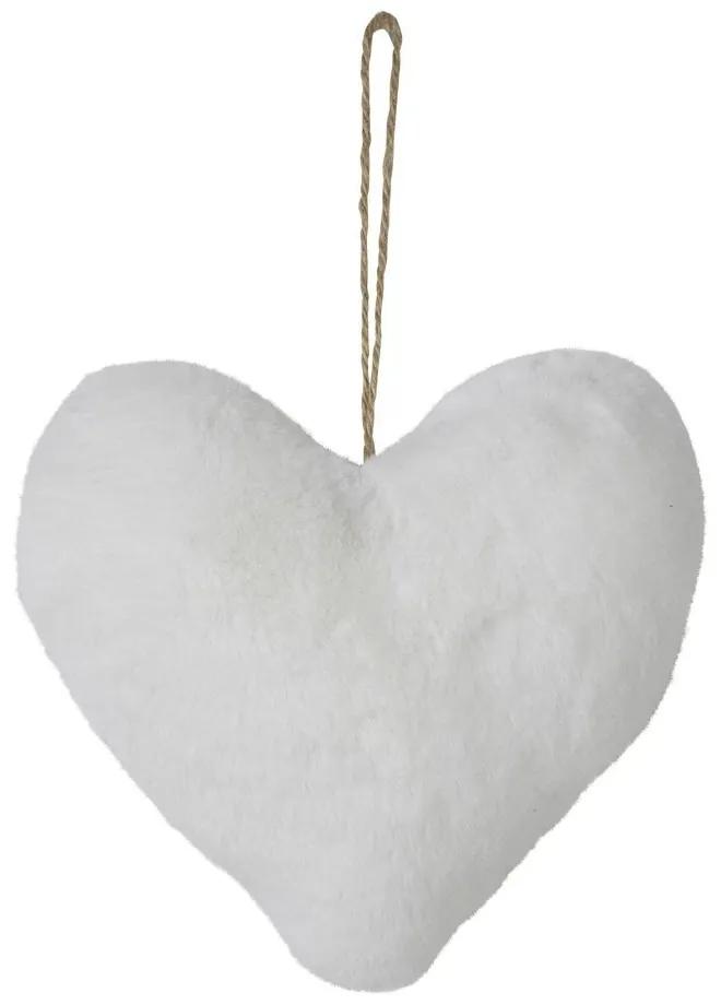 Závesná dekoratívne ozdoba biele srdce - 15 * 6 * 15cm