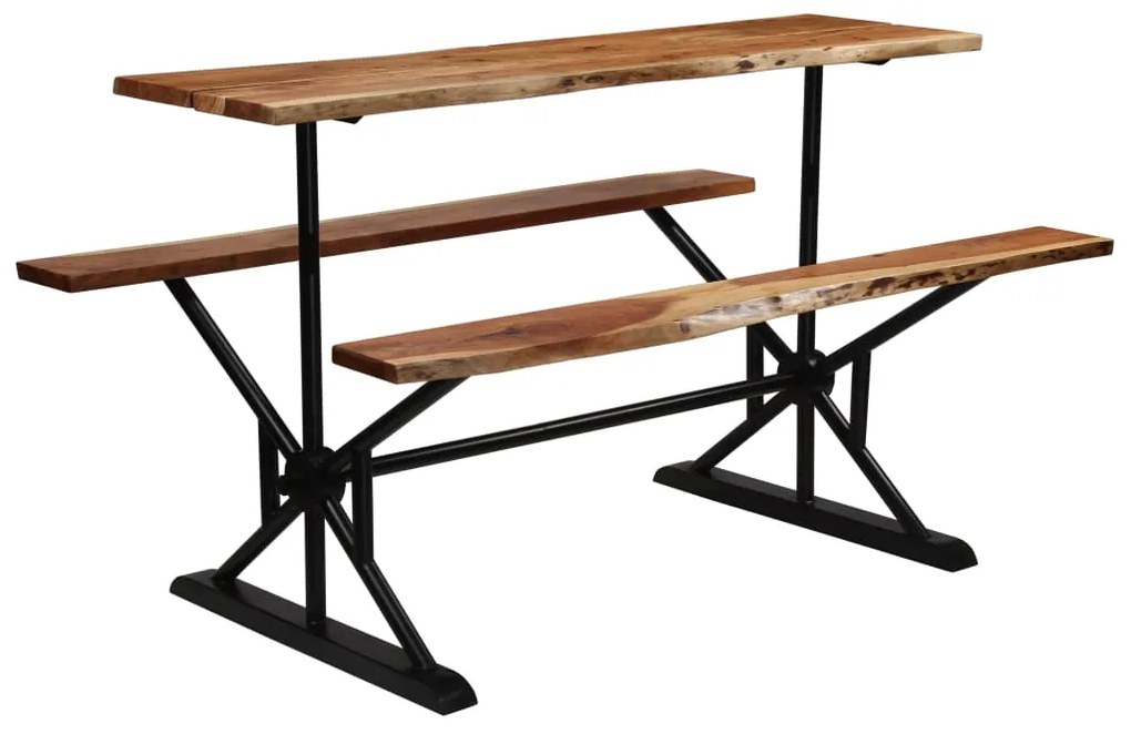 vidaXL Barový stôl s lavicami 180x50x107 cm masívne akáciové drevo
