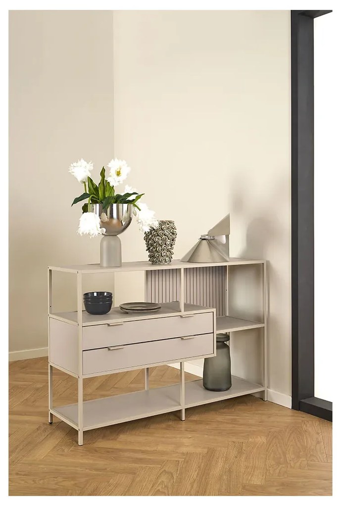 Knižnica Seaford III 114 cm sivá