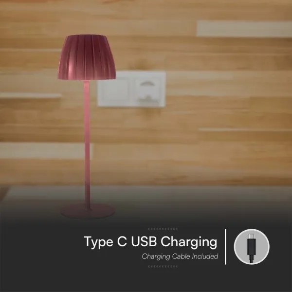 LED Stmievateľná dobíjacia stolná lampa LED/2,7W/5V 3000-6000K 1800 mAh hnedá